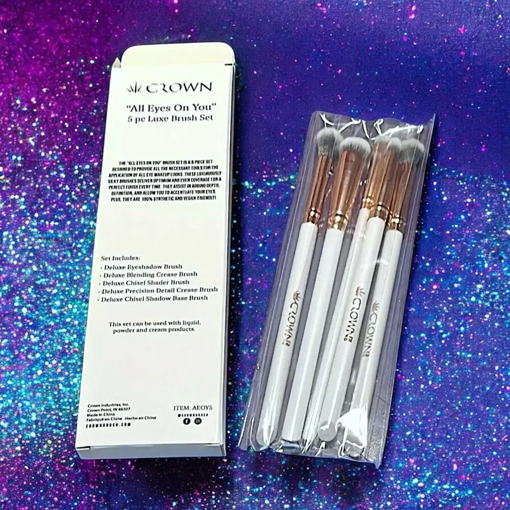 Crown Brush All Eyes On You 5 Piece Vegan Eyeshadow Brush Set $34 New In Box